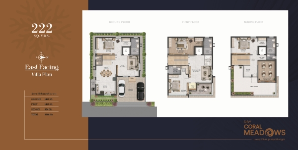222 Sq.Yds East Facing Floor Plan