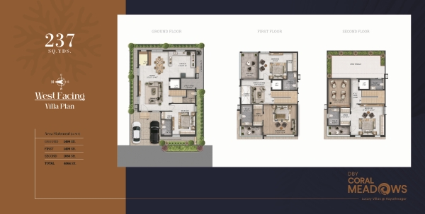 237 Sq.Yds West Facing Floor Plan