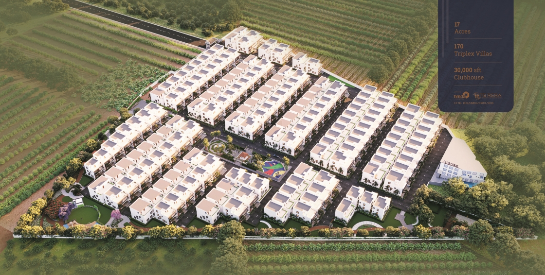 Coral Meadows aerial masterplan — 17 acres, Hayathnagar