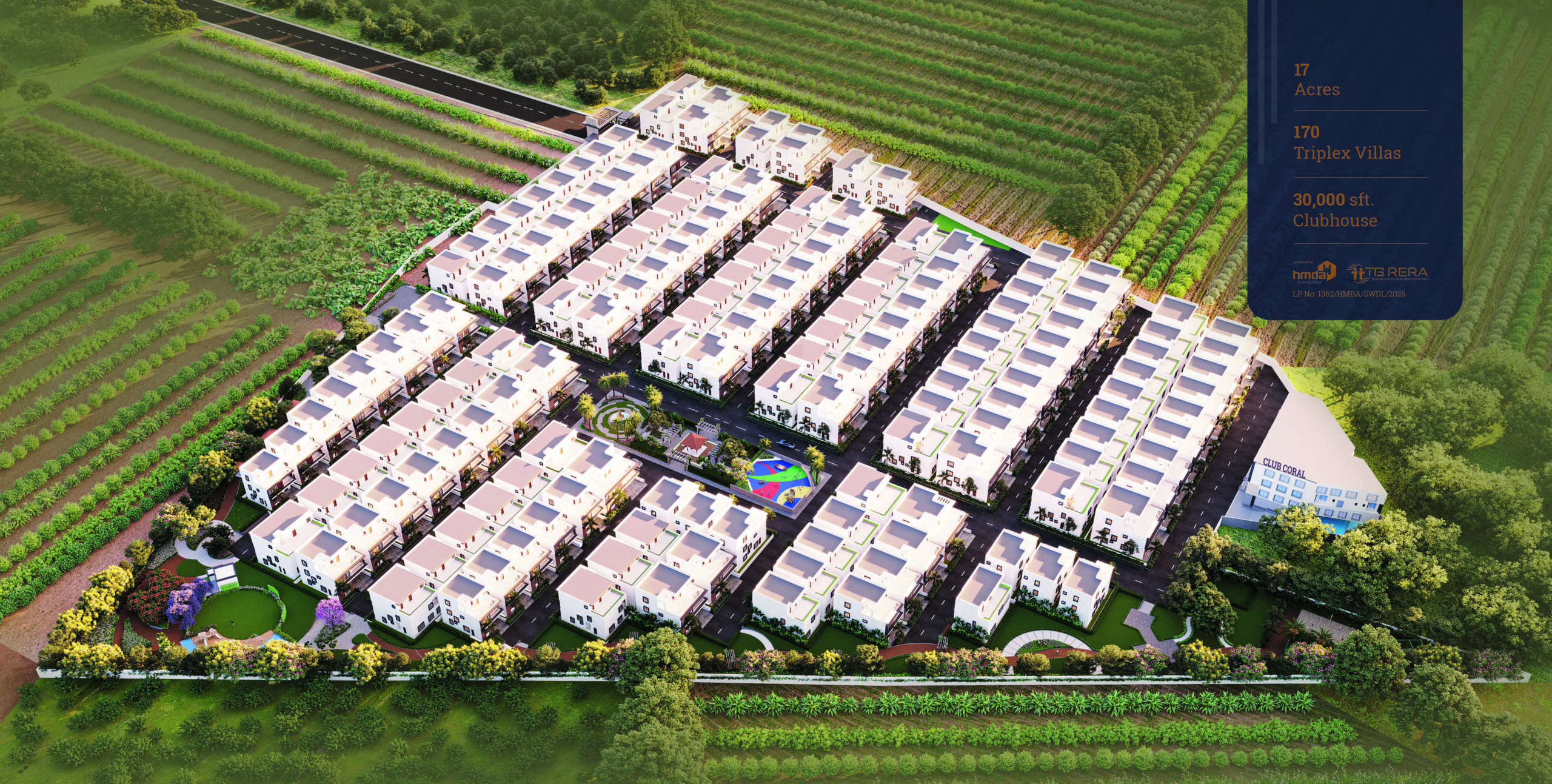 17 acre community aerial view