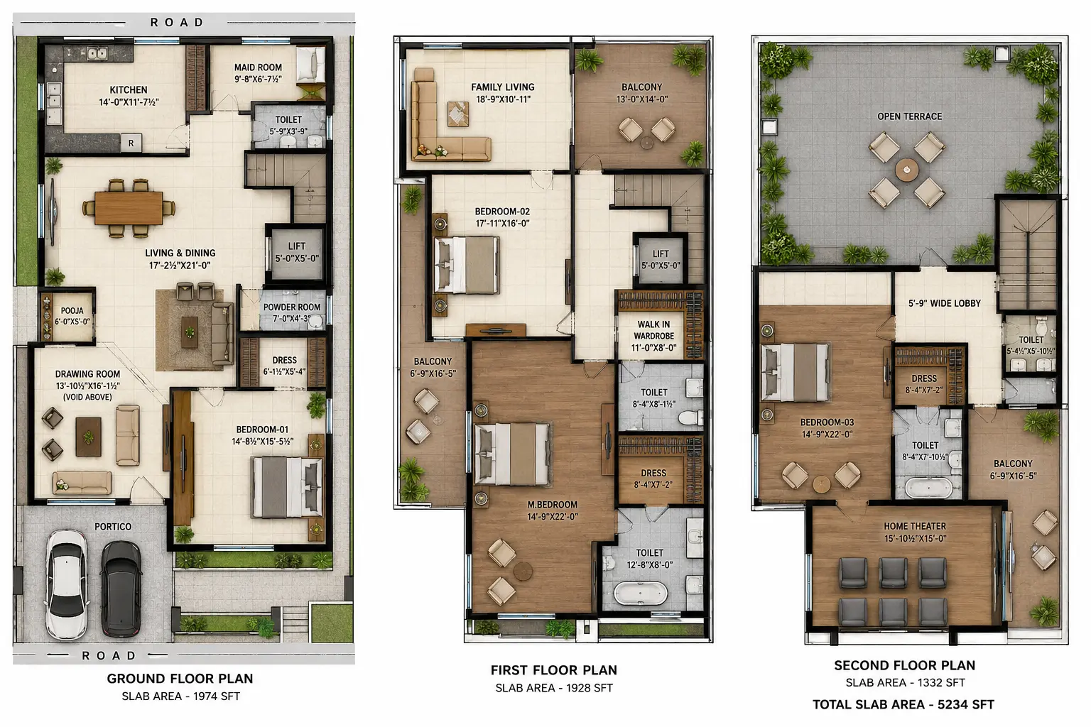 333 Sq.Yds South-East Floor Plan